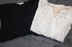 2 Rose+Olive Lace W Blouses (size L)